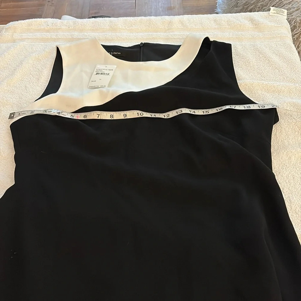 NWT Judith & Charles Black and White beautiful Sleeveless Massena two tone Dress
